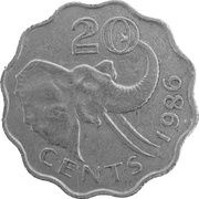 20 Cents - Mswati III 1st portrait reverse image