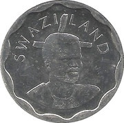 20 Cents - Mswati III 2nd portrait, magnetic obverse image