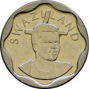 20 Cents - Mswati III 2nd portrait, small type obverse image