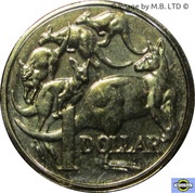 1 Dollar - Elizabeth II 5th portrait - Mob of Roos; Vladimir Gottwald Obverse, Australia, 2019 reverse image