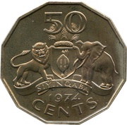 50 Cents - Sobhuza II, Eswatini, 1974-1981 reverse image