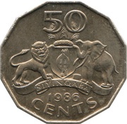 50 Cents - Mswati III 1st portrait reverse image