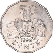 50 Cents - Mswati III 2nd portrait, Eswatini, 1996-2007 reverse image