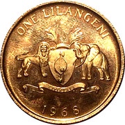1 Lilangeni - Sobhuza II Independence, Eswatini, 1968 reverse image