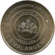 5 Emalangeni - Mswati III Independence reverse image