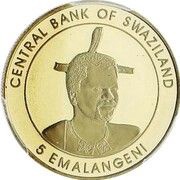 5 Emalangeni - Mswati III Central Bank obverse image