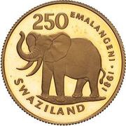 250 Emalangeni - Sobhuza II Diamond Jubilee of King, Eswatini, 1981 reverse image