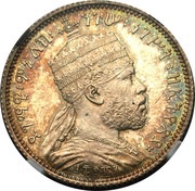¼ Birr - Menelik II obverse image