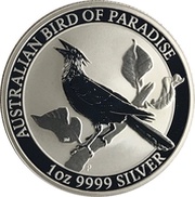 1 Dollar - Elizabeth II 6th Portrait - Bird of Paradise, Australia, 2019 reverse image