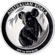 1 Dollar - Elizabeth II 6th Portrait - Koala, Australia, 2019 reverse image