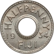 ½ Penny - George V reverse image