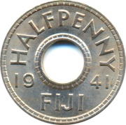 ½ Penny - George VI reverse image