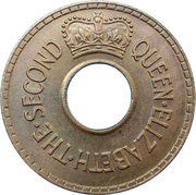 ½ Penny - Elizabeth II obverse image