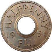 ½ Penny - Elizabeth II reverse image
