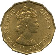 3 Pence - Elizabeth II 1st portrait obverse image