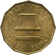 3 Pence - Elizabeth II 1st portrait reverse image