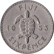 6 Pence - Elizabeth II 1st portrait reverse image
