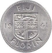 1 Florin - George VI, Fiji, 1937-1945 reverse image