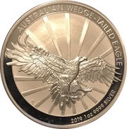 1 Dollar - Elizabeth II 6th Portrait - Australian Wedge-Tailed Eagle - Silver Bullion Coin, Australia, 2019 reverse image