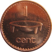 1 Cent - Elizabeth II 3rd portrait - magnetic reverse image