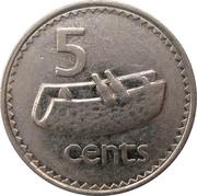 5 Cents - Elizabeth II 3rd portrait, Fiji, 1990-2006 reverse image