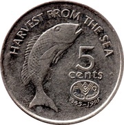 5 Cents - Elizabeth II FAO, Fiji, 1995 reverse image