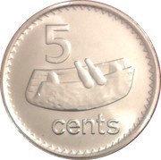 5 Cents - Elizabeth II 3rd portrait, Fiji, 2009-2010 reverse image