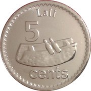 5 Cents, Fiji, 2012-2022 reverse image