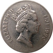 10 Cents - Elizabeth II 3rd portrait, large type obverse image