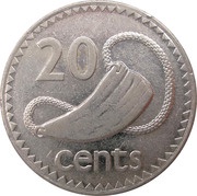 20 Cents - Elizabeth II 3rd portrait, Fiji, 1990-2006 reverse image