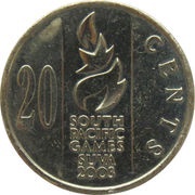 20 Cents - Elizabeth II South Pacific Games, Fiji, 2003 reverse image