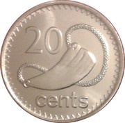 20 Cents - Elizabeth II 3rd portrait, Fiji, 2009-2010 reverse image