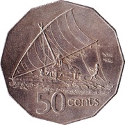 50 Cents - Elizabeth II 2nd portrait, Fiji, 1975-1984 reverse image