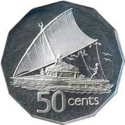 50 Cents - Elizabeth II 2nd portrait; Silver Proof Issue reverse image