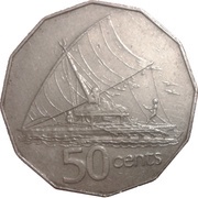 50 Cents - Elizabeth II 3rd portrait, Fiji, 1986-1987 reverse image