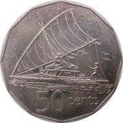 50 Cents - Elizabeth II 3rd portrait, Fiji, 1990-2006 reverse image