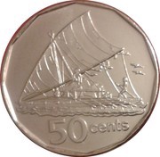 50 Cents - Elizabeth II 3rd portrait, Fiji, 2009-2010 reverse image