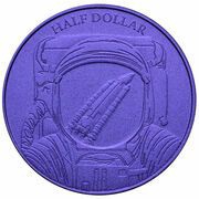 ½ Dollar Space Travel, Fiji, 2018 reverse image