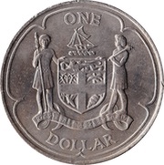 1 Dollar - Elizabeth II 2nd portrait, Fiji, 1969-1976 reverse image