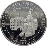 1 Dollar - Elizabeth II Move to Buckingham Palace 1937, Fiji, 1995 reverse image