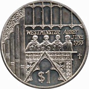 1 Dollar - Elizabeth II Westminster Abbey reverse image
