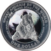 1 Dollar - Elizabeth II Giant Panda, Fiji, 2009 reverse image