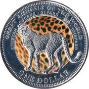 1 Dollar - Elizabeth II Cheetah, Fiji, 2009 reverse image