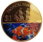 1 Dollar - Elizabeth II Percula Clownfish reverse image