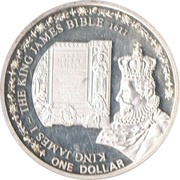 1 Dollar - Elizabeth II King James Bible, Fiji, 2010 reverse image