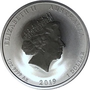 1 Dollar - Elizabeth II 4th Portrait - Year of the Pig - Silver Bullion Coin obverse image