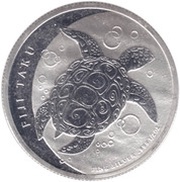 1 Dollar - Elizabeth II "Taku Turtle" Silver Bullion, Fiji, 2012 reverse image