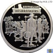 1 Dollar - Elizabeth II 4th Portrait - Australia's Bushrangers, Silver Proof, Australia, 2019 reverse image