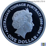 1 Dollar - Elizabeth II 6th Portrait - Australian Coinage Portrait 1998-2019 - Silver Proof, Australia, 2019 reverse image