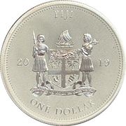 1 Dollar Monuments by Moonlight; Easter Island Moai obverse image